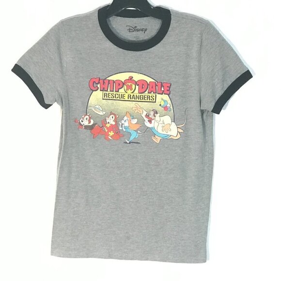 Disney Walt Disney Chip n Dale Short Sleeve Gray Tee T Shirt - Picture 2 of 7